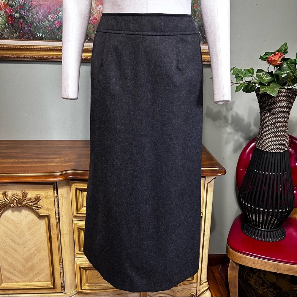 Talbots Long Dark Gray Wool Skirt